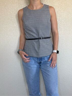 Halogen black & white sleeveless top